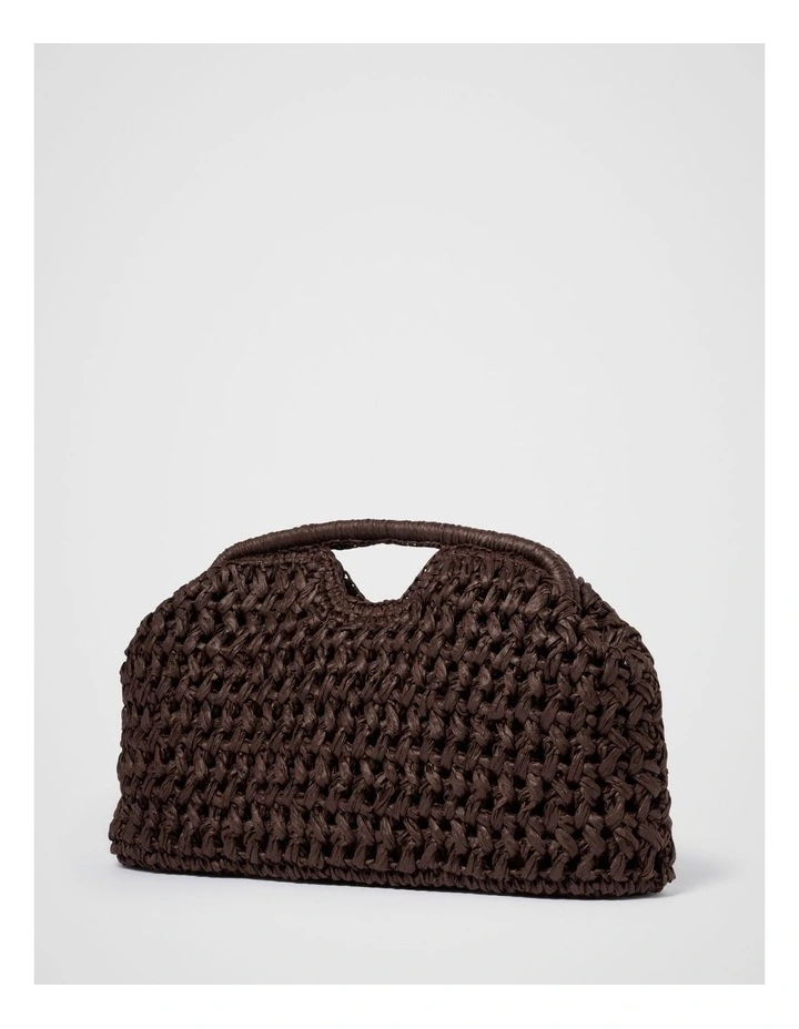 Shara Weave Frame Clutch Bag in Brown image 2