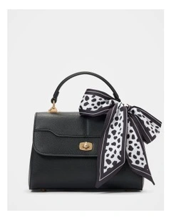 Andi Lock Top Handle Bag in Black