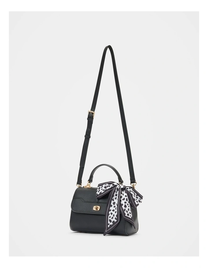 Andi Lock Top Handle Bag in Black image 4
