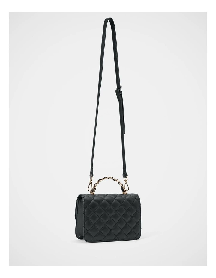 Azalea Quilt Metal Top Handle Bag in Black image 3