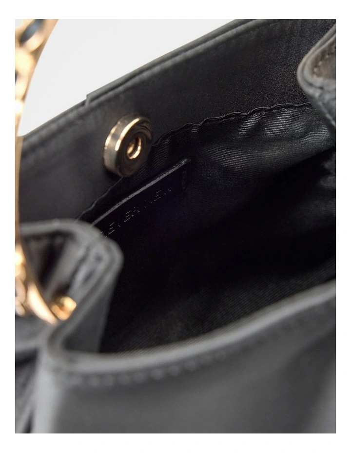 Juniper Jewel Handle Soft Clutch Bag in Black image 2