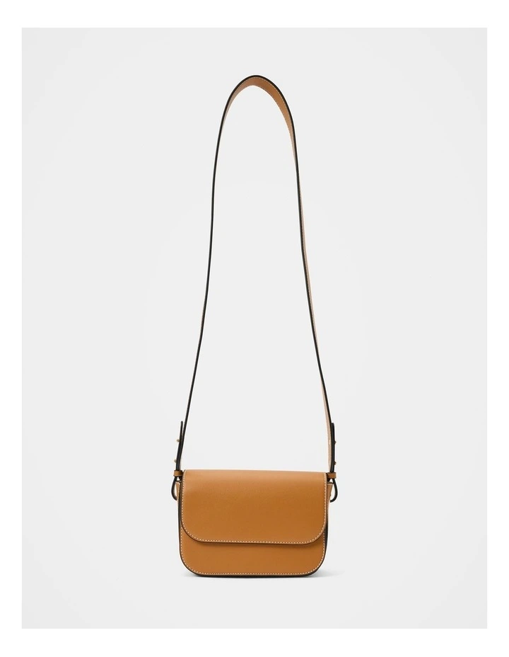 Alessia Flapover Crossbody Bag in Brown image 1