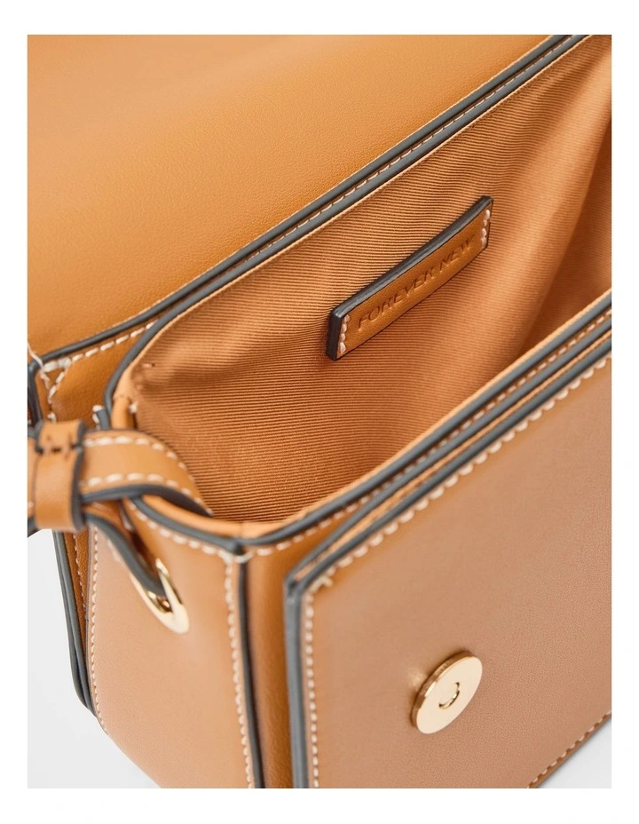 Alessia Flapover Crossbody Bag in Brown image 3