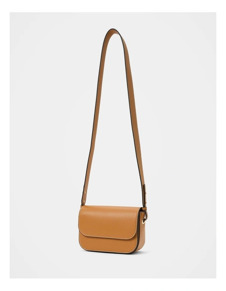 Alessia Flapover Crossbody Bag in Brown image 4