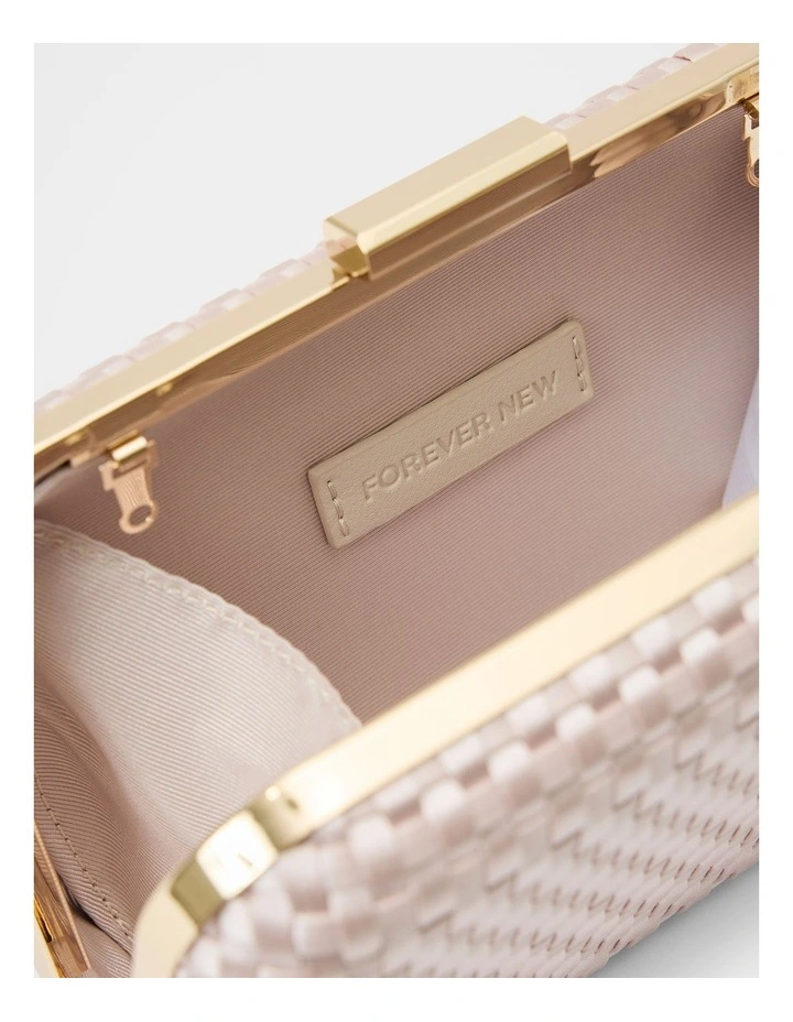 Savannah Satin Weave Hardcase Bag in Cream image 2