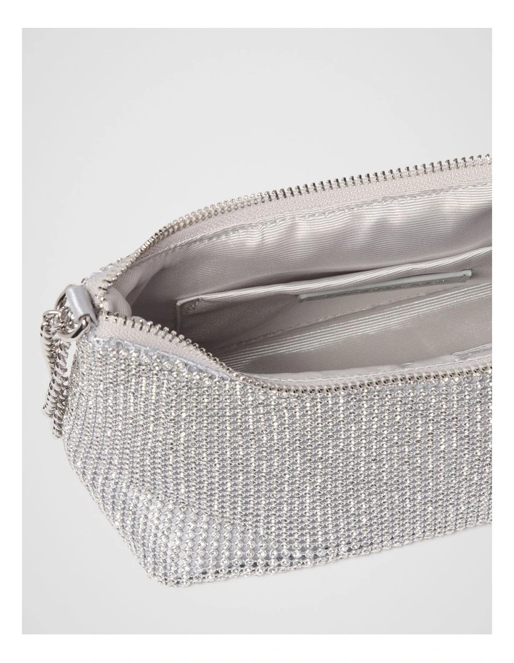 Paloma Clutch Bag in Silver image 4