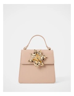 Maria Metal Flower Small Bag in Cream
