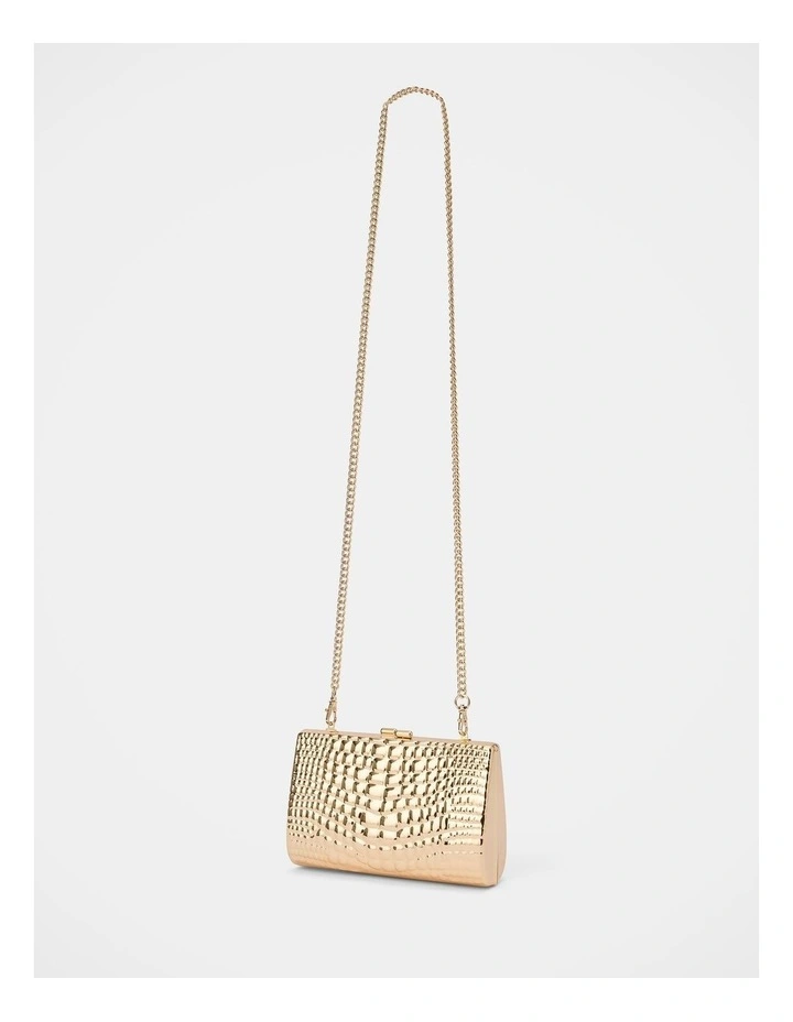 Mariam Metal Texture Clutch in Gold image 2