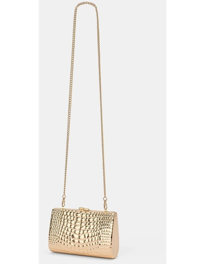 Mariam Metal Texture Clutch in Gold image 2