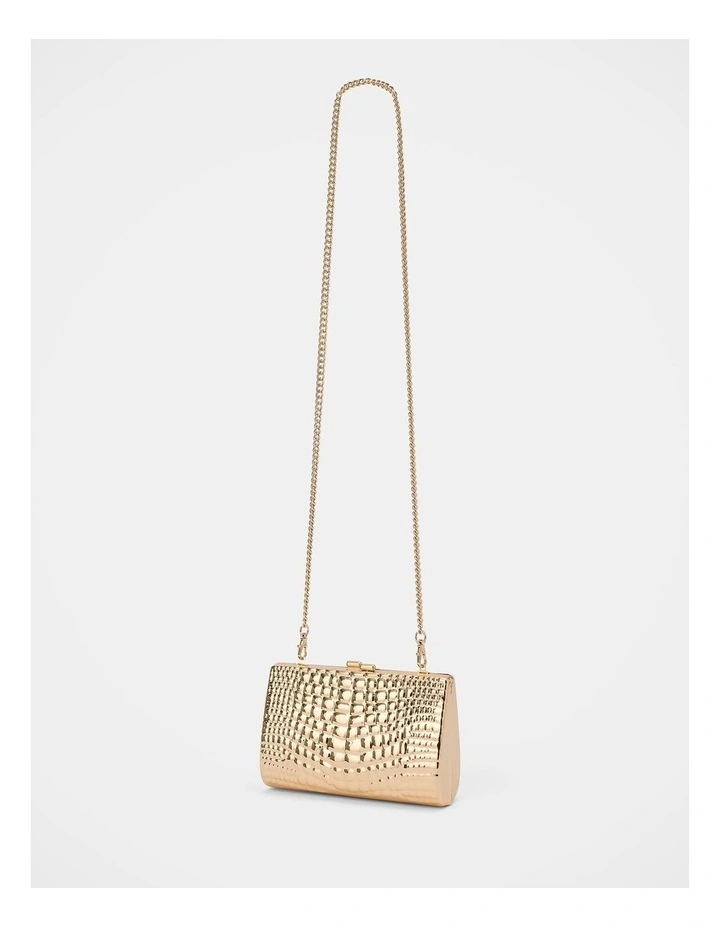 Mariam Metal Texture Clutch in Gold image 3