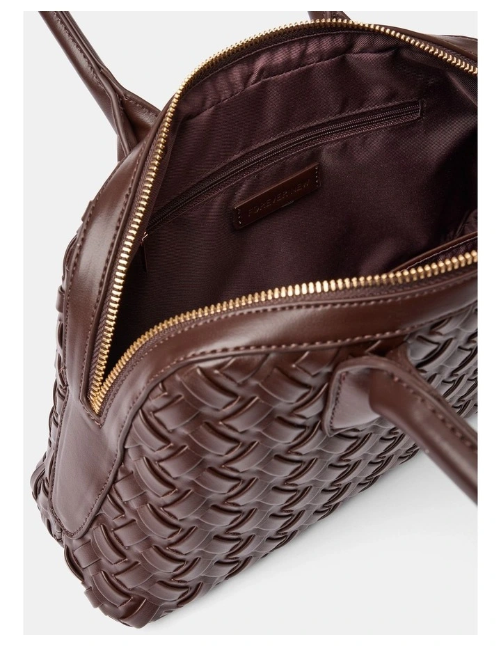 Kendra Weave Kettle Bag in Brown image 3