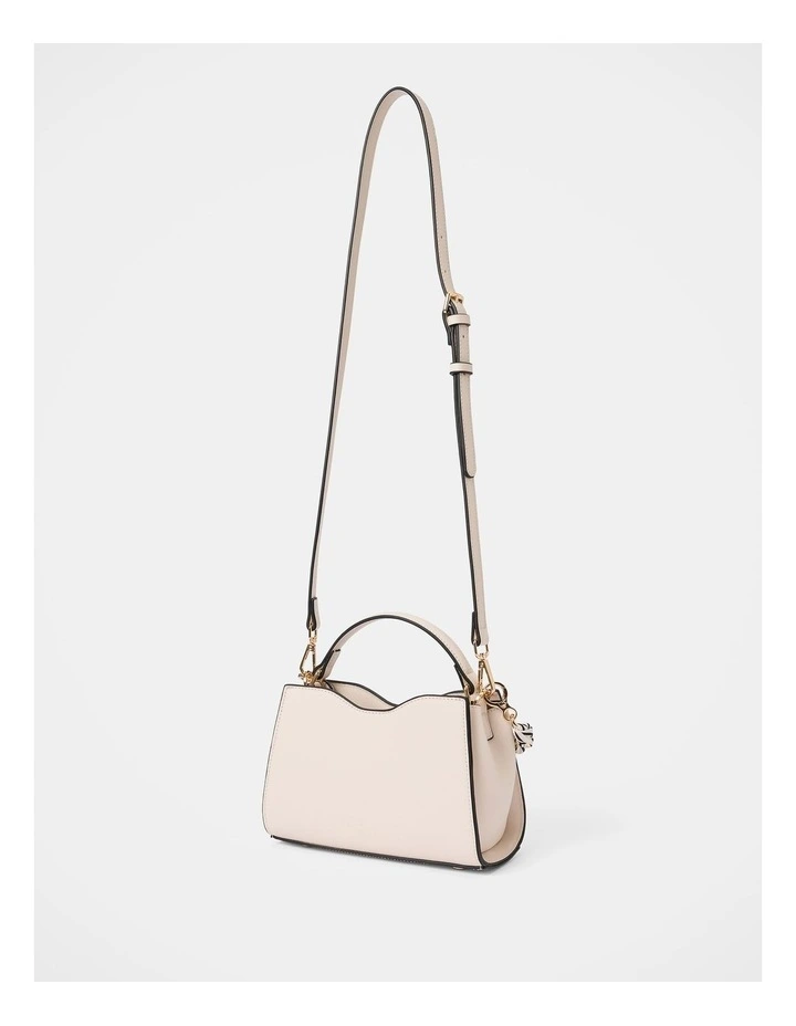 Victoria Scarf Lock Top Handle Bag in Ivory image 2