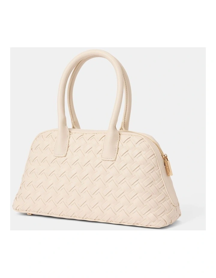 Kendra Weave Kettle Bag in White image 2