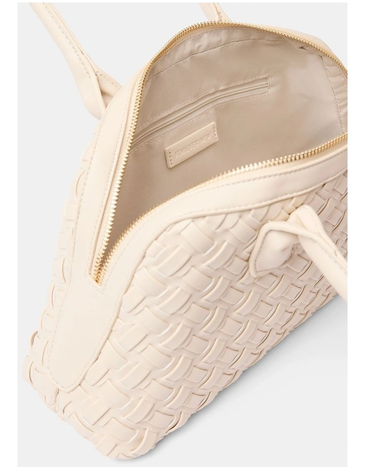 Kendra Weave Kettle Bag in White image 3
