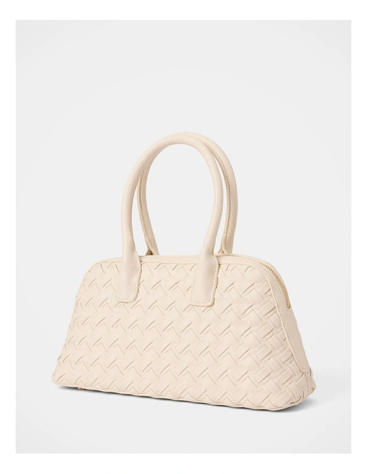 Kendra Weave Kettle Bag in White image 4