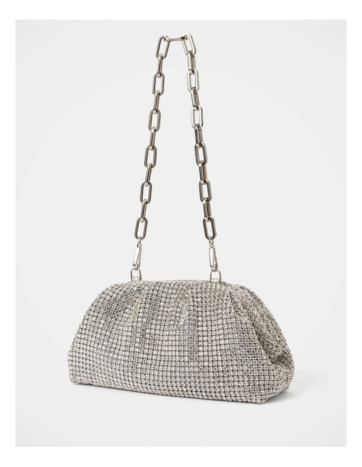 Ariel Soft Shiny Clutch in Silver image 1