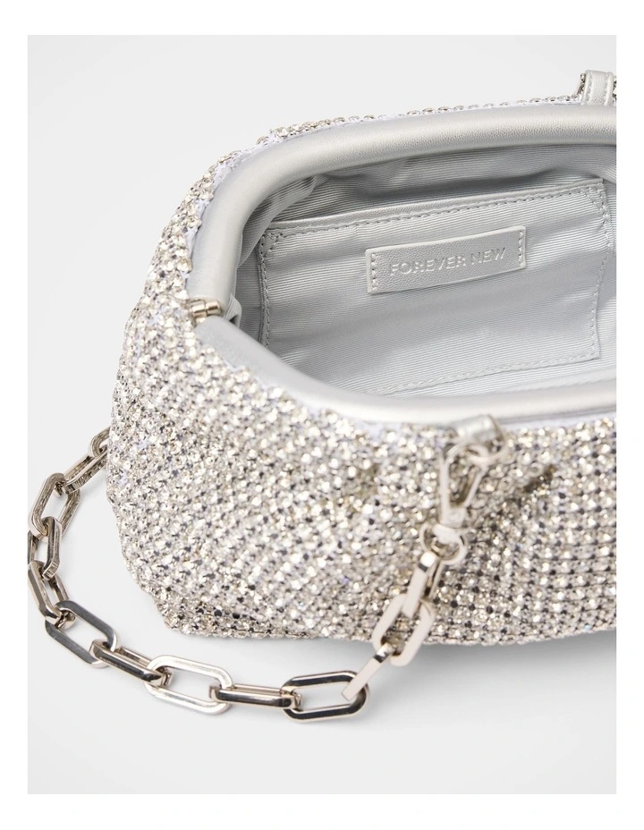 Ariel Soft Shiny Clutch in Silver image 3