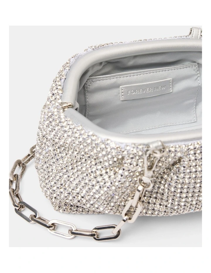 Ariel Soft Shiny Clutch in Silver image 3