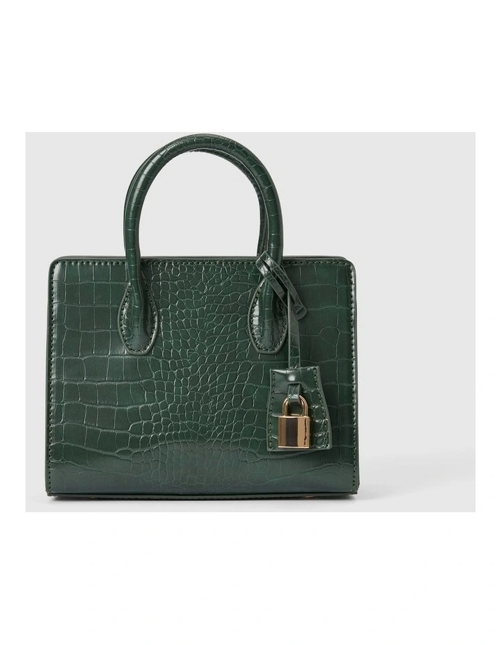 Juliana Small Lock Tote Bag in Green image 2