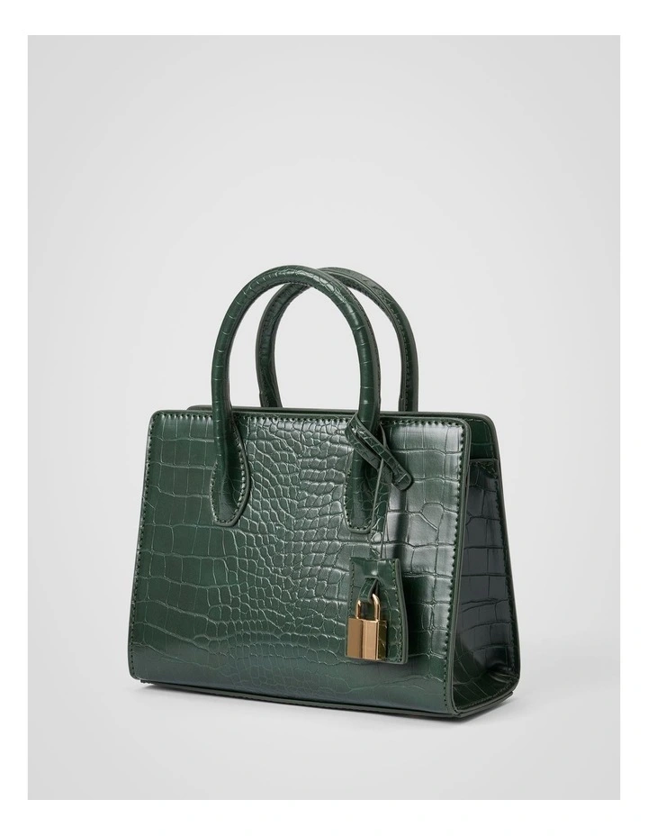 Juliana Small Lock Tote Bag in Green image 2