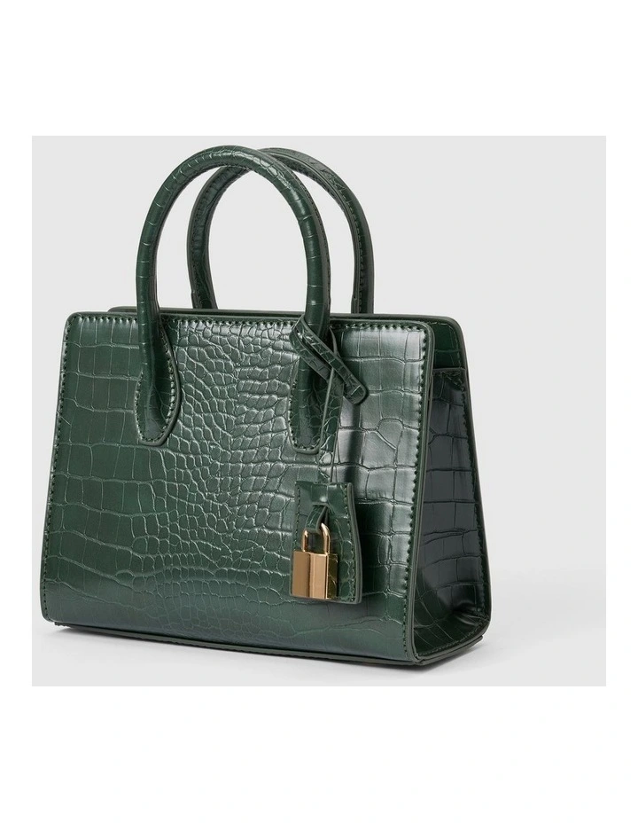 Juliana Small Lock Tote Bag in Green image 3