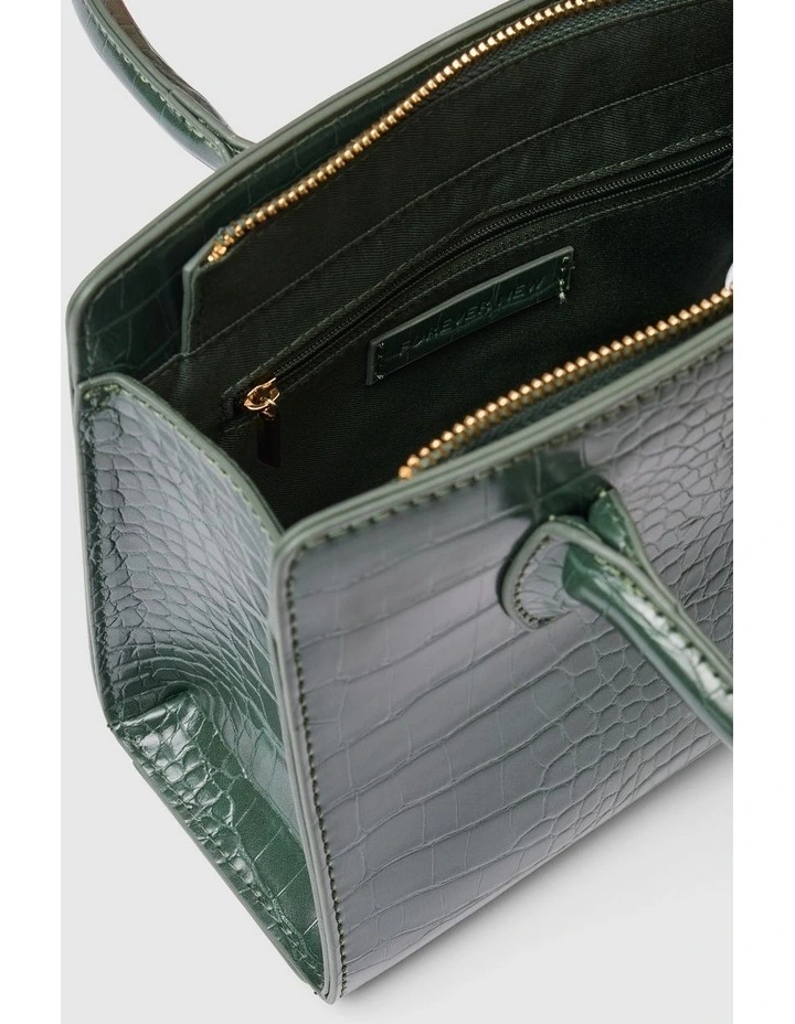 Juliana Small Lock Tote Bag in Green image 4