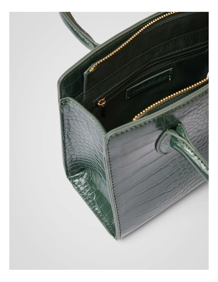 Juliana Small Lock Tote Bag in Green image 4