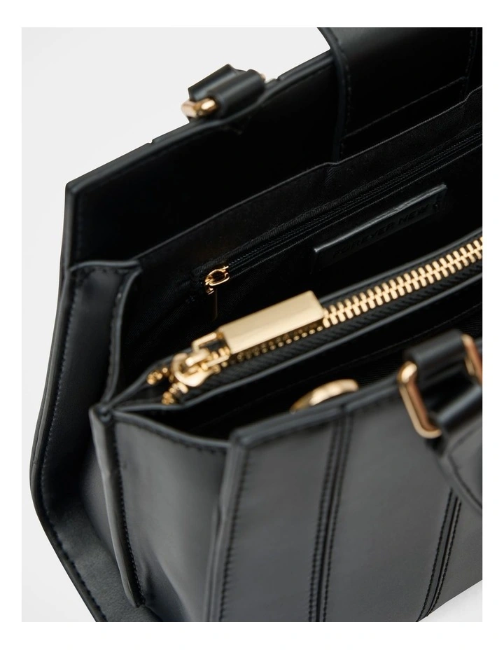 Mila Medium Panel Tote Bag in Black image 3