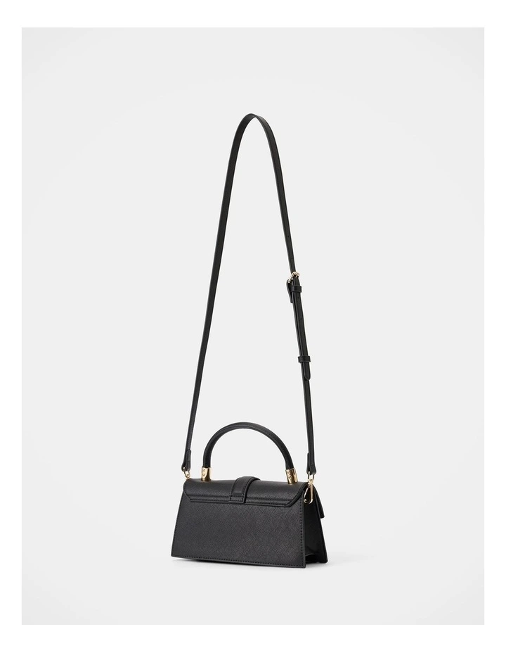 Vanessa Lock Detail Top Handle Bag in Black image 3