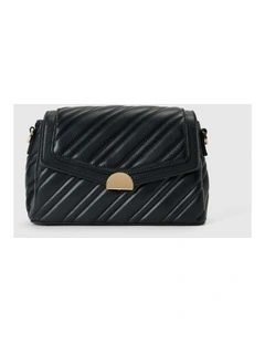 Madeline Medium Quilt Shoulder Bag in Black