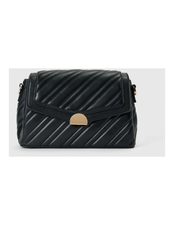 Madeline Medium Quilt Shoulder Bag in Black image 1