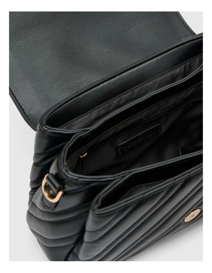 Madeline Medium Quilt Shoulder Bag in Black image 3