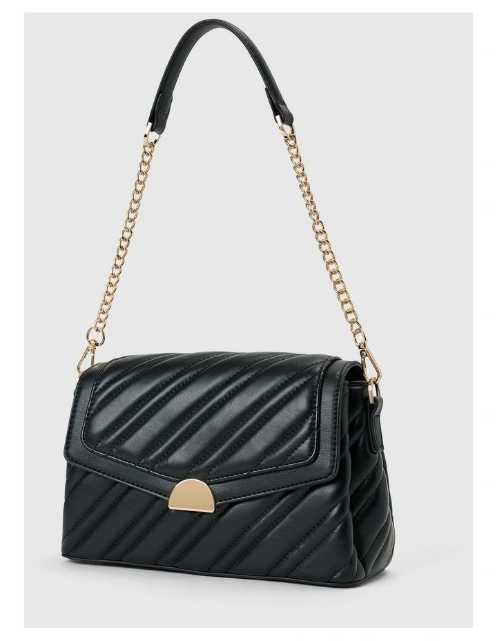 Madeline Medium Quilt Shoulder Bag in Black image 4
