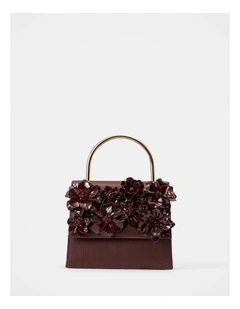 Fifi Flower Top Handle Bag in Red