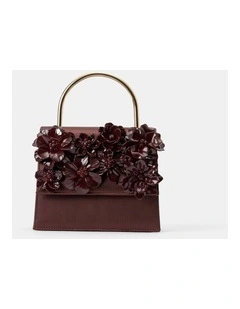Fifi Flower Top Handle Bag in Red