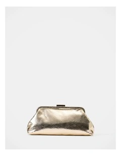 Sophie Textured Frame Clutch in Gold