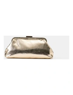 Sophie Textured Frame Clutch in Gold