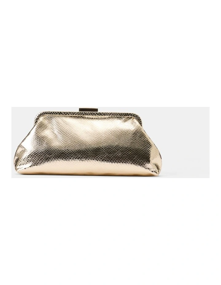 Sophie Textured Frame Clutch in Gold image 1