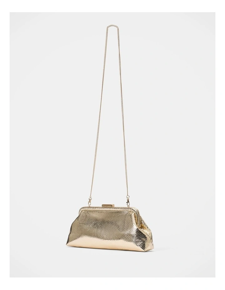 Sophie Textured Frame Clutch in Gold image 4