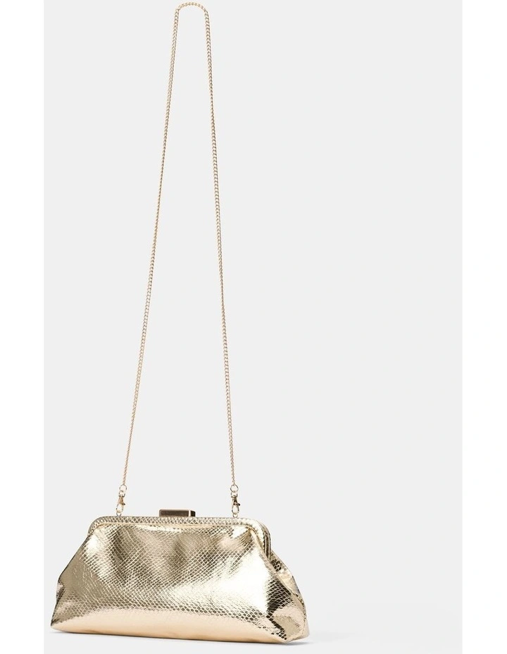 Sophie Textured Frame Clutch in Gold image 4