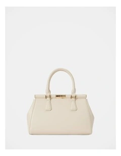 Marie Medium Lock Grab Bag in White