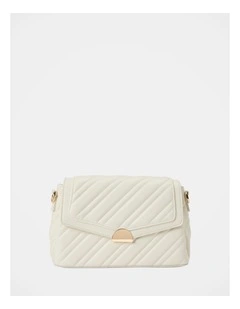 Madeline Medium Quilted Shoulder Bag in White
