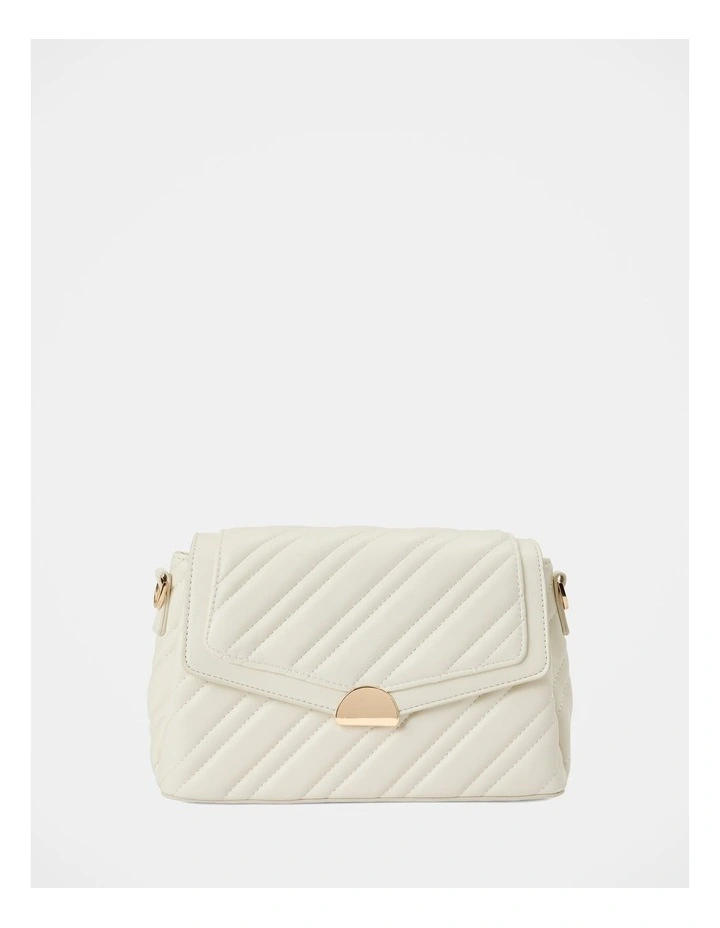 Madeline Medium Quilted Shoulder Bag in White image 1