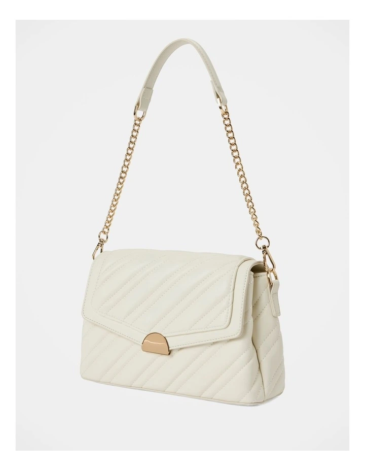 Madeline Medium Quilted Shoulder Bag in White image 2
