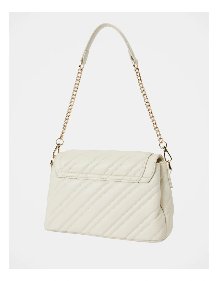 Madeline Medium Quilted Shoulder Bag in White image 4