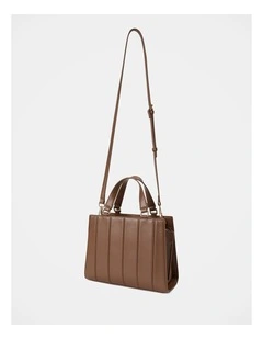 Mila Medium Panel Tote Bag in Brown