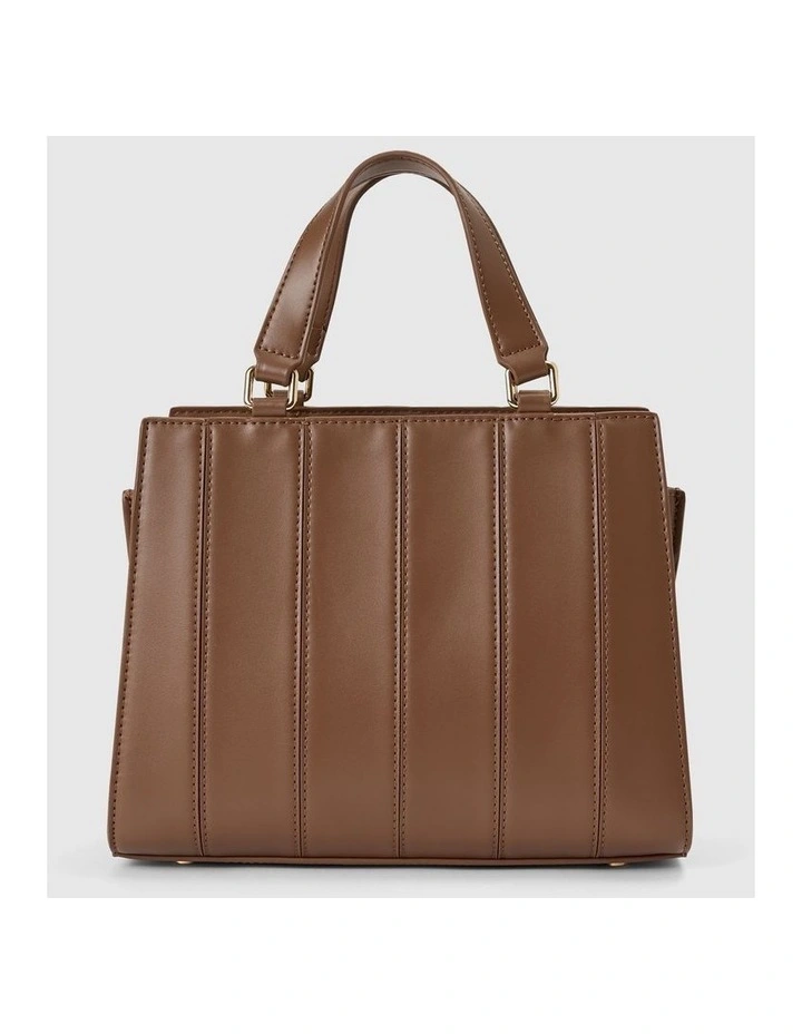 Mila Medium Panel Tote Bag in Brown image 3