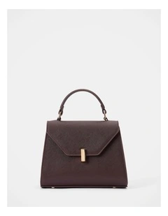 Mietta Lock Top Handle Bag in Chocolate