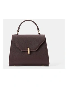Mietta Lock Top Handle Bag in Chocolate