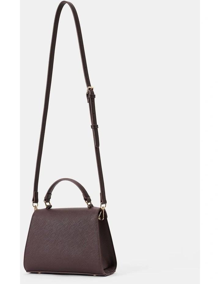 Mietta Lock Top Handle Bag in Chocolate image 2
